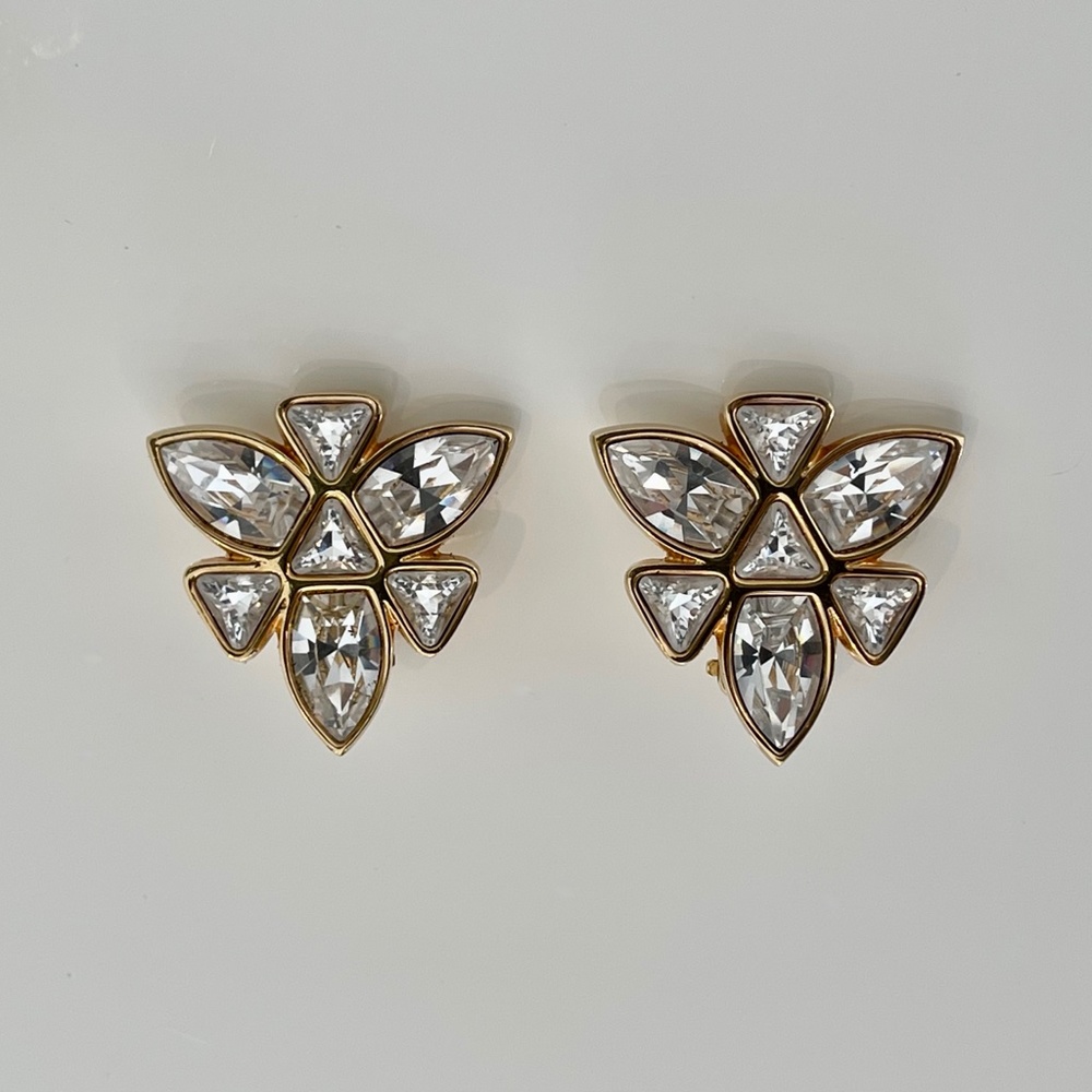 SALO SWAROVSKI CLIP COSTUME EARRINGS
